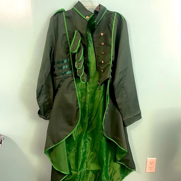 *Halloween Sale - Green Steampunk Ringmaster Tailcoat Costume jacket for Women - Picture 5 of 14